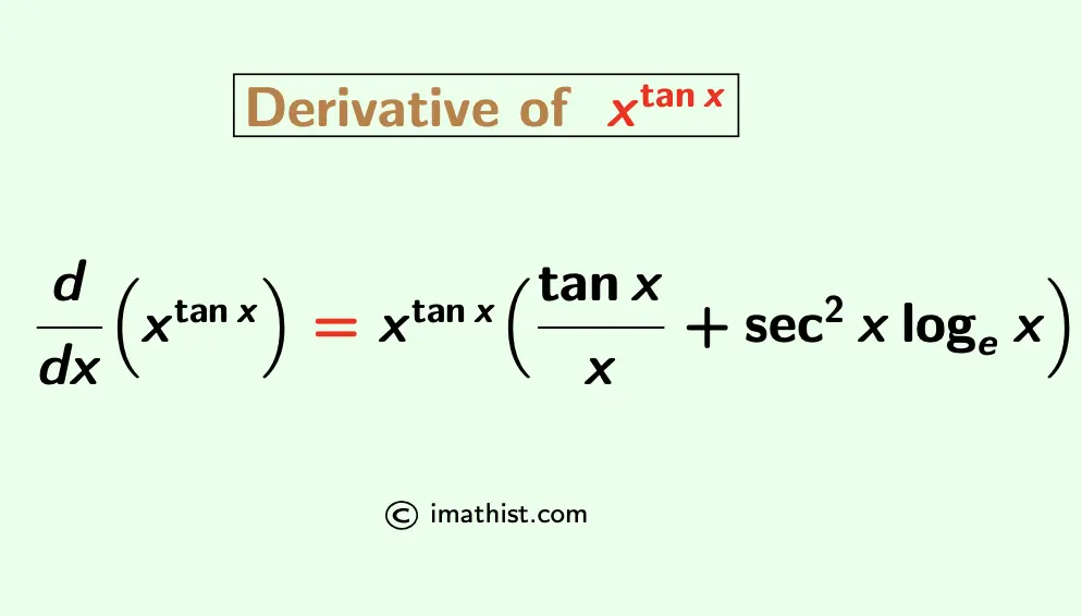Derivative of x^tanx